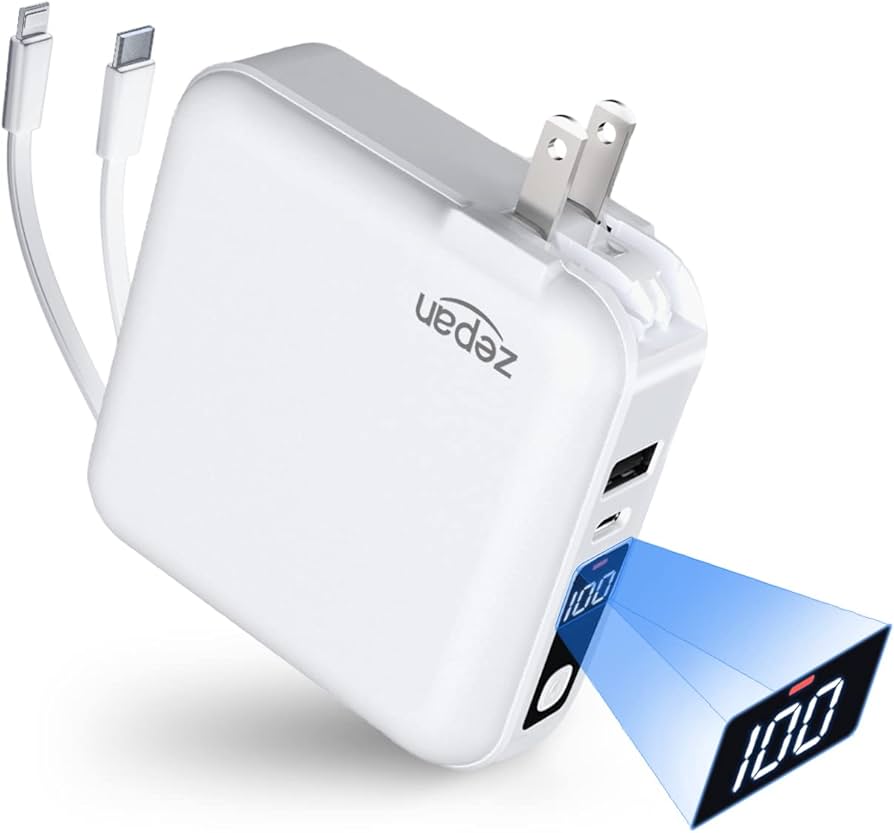 Amazon | zepan モバイルバッテリー 大容量 15000mAh ケーブル内蔵 PD