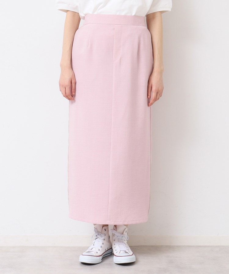 セットアップ可能・洗える】配色ラインストレートスカート（S～L