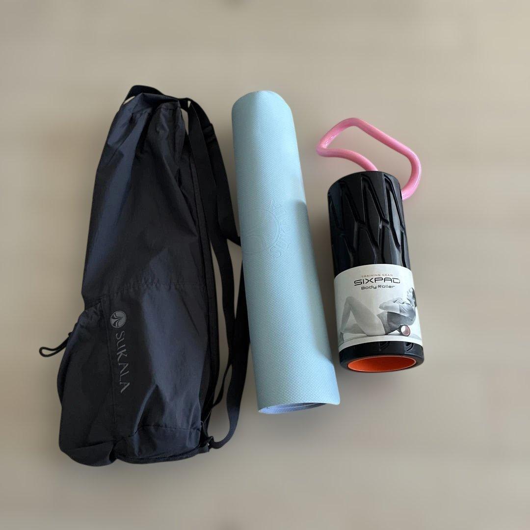 SUKALA リバーシブルヨガマット　SIXPADボディローラー SUKALA】リバーシブルヨガマット6mm(ローズ・レモンライム・アクア