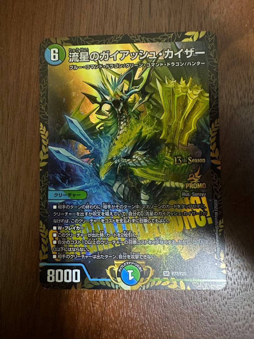 デュエルマスターズ　ガイアッシュカイザー　プロモ　1枚 流星のガイアッシュ・カイザー SR P15/Y22 GPプロモ 1枚の通販 土日祝